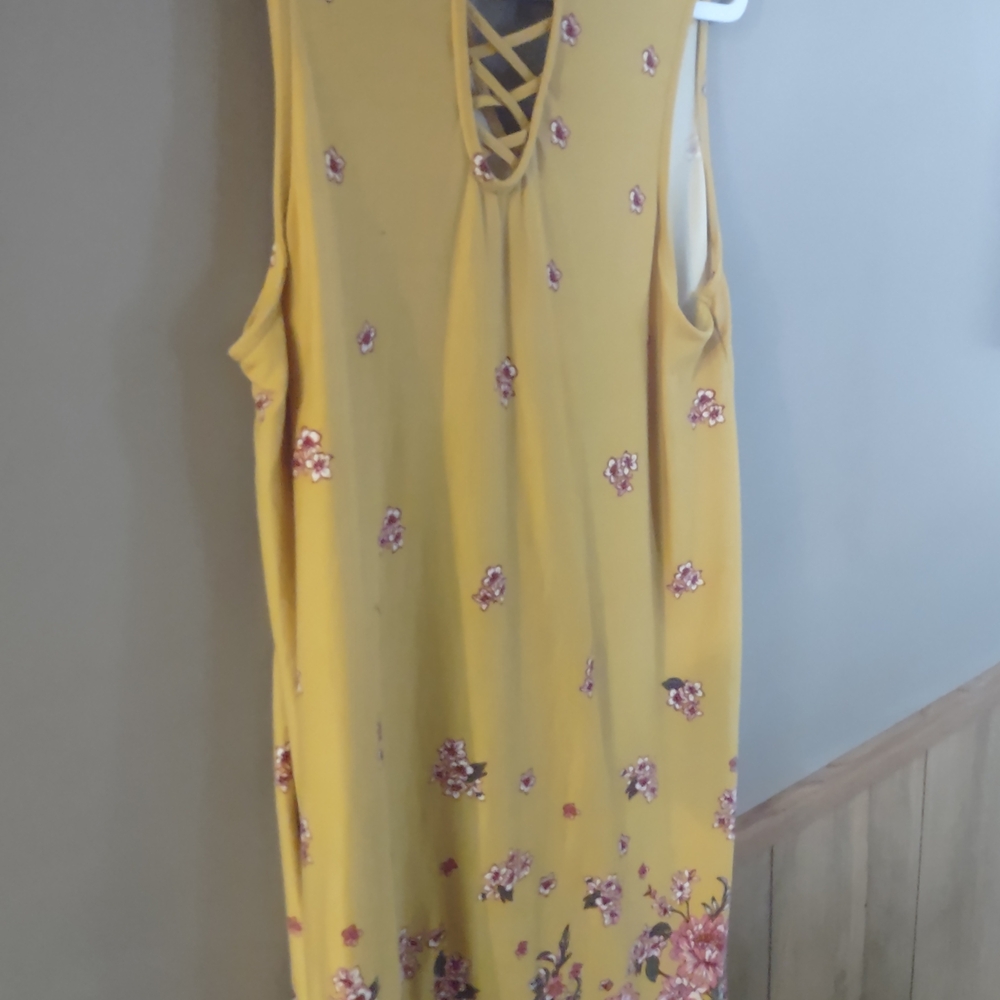 Floral Yellow Sleeveless Dress